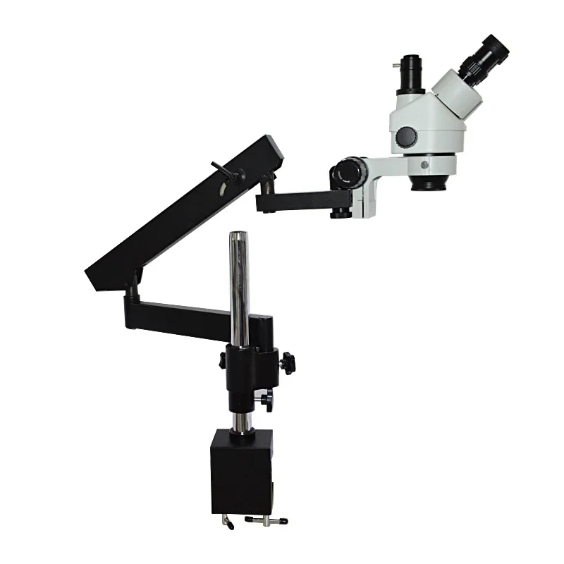 Articulating Arm Boom Stand Microscope - Microscopio stereo trinoculare con braccio articolato