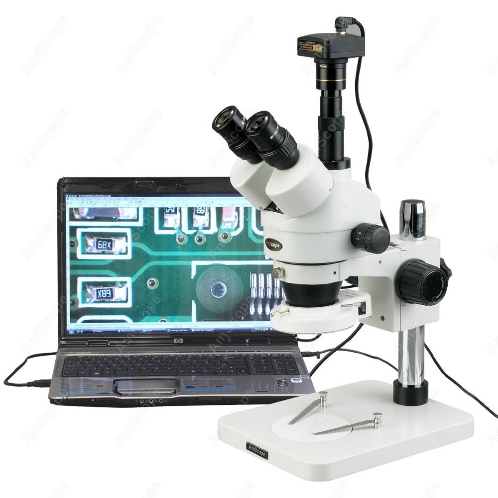 Trinocular Stereo Microscope 7X-45X - Microscopio Stereo Trinoculare AmScope con Zoom